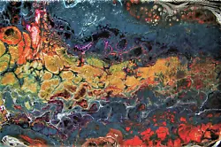 Buy Modern Contemporary Abstract Pour Painting Art By Rain Crow • 29.03£