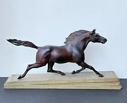 Buy Vintage Franch Cast Iron Horse Sculpture Statue On A Granite Pedestal • 708.74£