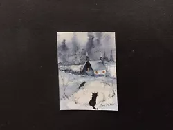 Buy Aceo Original Watercolour Painting By Toni Winter ,old Cottage And Cat • 6.30£