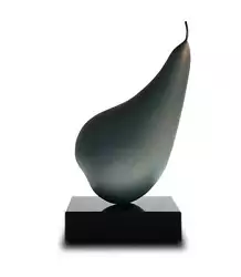 Buy Sculpture  La Poire . Pear With Black Marble Base. Height 42 Cm • 199£