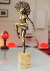 Buy H.Mollins Signed Art Deco Bronze Sculpture - Fan Dancer CIRCA 1920 • 1,630.81£