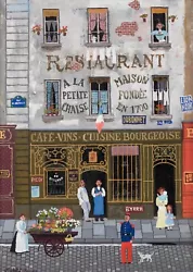 Buy Delacroix Michel - Restaurant In Paris.  Oil On Canvas, 33,5x24 Cm • 11,418.67£