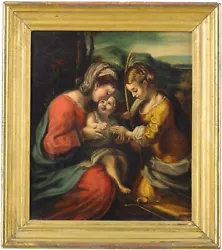 Buy The Mystic Marriage Antique Oil Painting After Antonio Da Correggio (1489-1534) • 250£