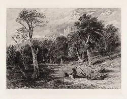 Buy Amazing 1800s DAVID COX Etching  Hardwick Hall In Derbyshire  SIGNED Framed COA • 172.46£
