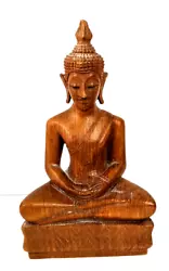 Buy Balinese Hand Carved Buddha Meditating Statue Teak Wood Sculpture 8.75  Vintage • 78.55£