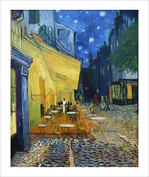 Buy Van Gogh Cafe Terrace At Night Fine Art Print Poster Wall Art WITH BORDER • 16£