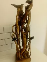 Buy Original  Bespoke Handmade Wood Sculpture With Garden Birds • 30£