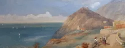 Buy Manner Of Thomas L Rowbotham Original Antique Watercolour Painting Italian Coast • 55£