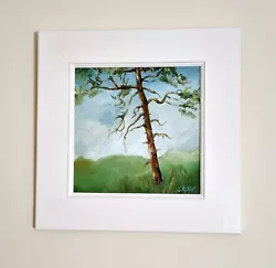 Buy Pine Tree - NEW! Original Oil Painting On Canvas 15x15inch Including Frame • 350£