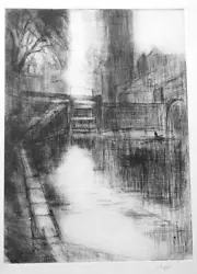 Buy Original Etching - City Canal By Stanley Joyce • 9.95£