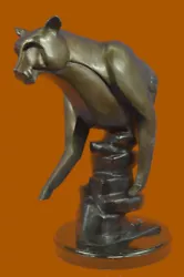 Buy Handmade Maris Cougar Female Lion Bronze Sculpture Marble Figurine Figure Art • 123.91£
