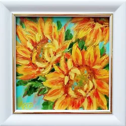 Buy Oil Painting Original Sunflowers -Flowers Artwork Framed- Impressionism Art • 70.32£