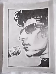 Buy A4 Art Graphite Pencil Sketch Drawing Bob Dylan Microphone Stylised Poster • 15£