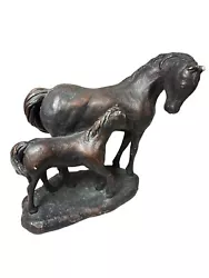 Buy Austin Productions Horse And Foal 1973 Durastone Bronze Finish Sculpture Rare • 99.99£