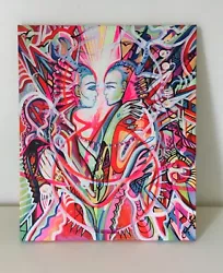 Buy ORIGINAL ABSTRACT  ART, Lovers , Abstract Art Painting, Bright Graffiti Canvas • 75£