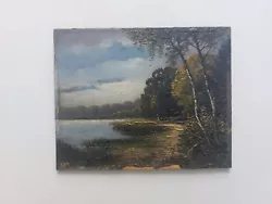 Buy Lake And Woodland Landscape  Oil On Wood Panel • 20£