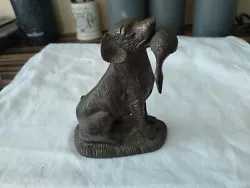Buy Vintage Bronze Hunting Retriever Dog With Bird In His Mouth • 9.99£