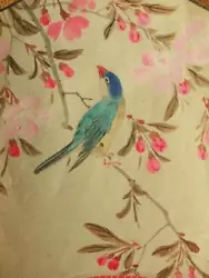 Buy Original Japanese Hand Painted Fan Painting; Bird And Cherry Blossom 1800’s • 45£