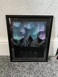 Buy Aurora Borealis Mountain Painting • 15£