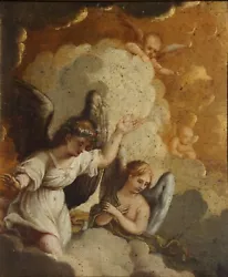 Buy Angel IN The Clouds, Oil On Linen, 18 Century • 595.11£