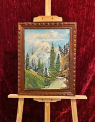 Buy Vintage Acrylic Painting Mountain View Art By J.P. • 34.99£