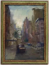 Buy Anthony Springer (1928-1995) New York City Street Scene Painting * Listed Artist • 430.15£