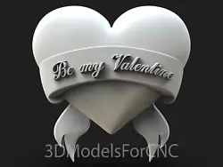 Buy 3D Model STL File For CNC Router Laser & 3D Printer Be My Valentine Heart 1 • 2.47£