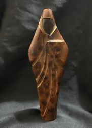 Buy Veiled Woman Figurine Burl Wood Brown Modest Covered Garb Statue Solemn Powerful • 162.08£