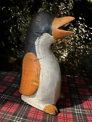 Buy Charles Hart Type Style Penguin - Carved Wood Folk Art Wooden Painted • 14.64£
