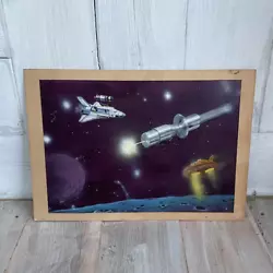 Buy Antique Painting Mr G Lee Leviton Space Probe Painted Spaceship Vintage Picture • 90£