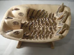 Buy Studio Pottery Sculptured Fish Skeletons On Footed Bowl Potters Marks Cand 285 • 19.99£