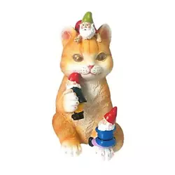 Buy Solar Eyes Cat Statue By Idyllic Decor, Funny Garden Gnomes, Cute Gift, Kitty • 42.94£