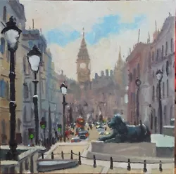 Buy London Whitehall, Oil Painting Unframed • 210£