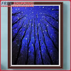 Buy Paint By Numbers Kit DIY Oil Art Woods Starry Sky Picture Home Decor 40x50cm • 6.91£