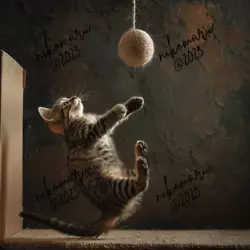 Buy Digital Image Picture Photo Wallpaper Background Cat Playing Desktop Art • 1.19£