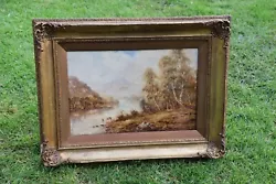 Buy Antique Oil Painting Lock Awe Scotland Fishing Sporting Painting  • 125£