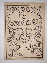 Buy Keith Haring Painting Drawing Vintage Sketch Paper Signed Stamped • 83.63£