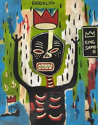 Buy Jean-Michel Basquiat (Handmade) Oil On Wood Painting Signed And Stamped • 869.67£