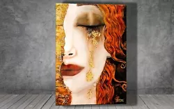 Buy Gustav Klimt Freyas Golden Tears LADY EYES  CANVAS PAINTING ART PRINT 379 • 14.82£