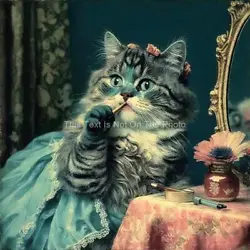 Buy Louis Wain Cute Valentine Cat Putting On Makeup Painting 8X10 Art Print E136 • 9.45£