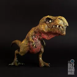 Buy TREX Sculpture | BUZHANDMADE | Toyart - Polymerclay - Dinosaur • 124.03£