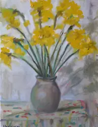 Buy NEW ORIGINAL MALCOLM LUDVIGSEN  Daffodils  Daffodil Flowers Flower Oil PAINTING • 1,050£
