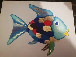 Buy The Rainbow Fish Painting On Canvas 12  X 9.5  • 5£