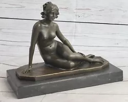 Buy Vintage ART NOUVEAU Style BRONZE & MARBLE Victorian Lady EROTIC Nude STATUE GIFT • 128.56£