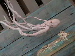 Buy Octopus Sea-life Cephalopod Statue Wood Carving Sculpture Driftwood Beach Art • 187.58£