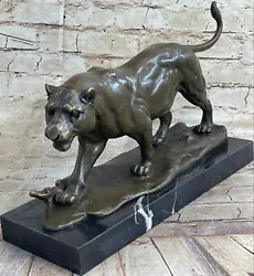 Buy Large Bronze Sculpture Lion Panther Tiger Puma Cougar Big Cat Statue African • 157.59£