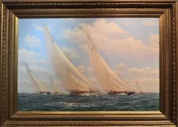 Buy Oil Painting By Stephen J. Renard. Seascape New York Yacht Club's Cruise, 1937 • 12,950£