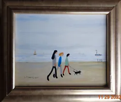 Buy Original Painting After L.s. Lowry  Teenages And A Dog On The Beach  • 18£