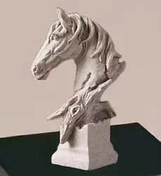 Buy NEW Gorgeous Sandstone Colored Horse Head Bust Resin Figurine Sculpture 12hx5wx5 • 36.73£