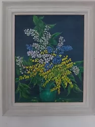 Buy Oil Painting Spring Flowers. Original Oil On Canvas. Bluebells, Broom, Apple Blo • 120£
